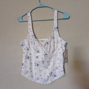 No Boundaries Floral White Crop Top